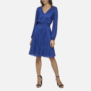 Kensie Royal Blue Long Sleeve Dress